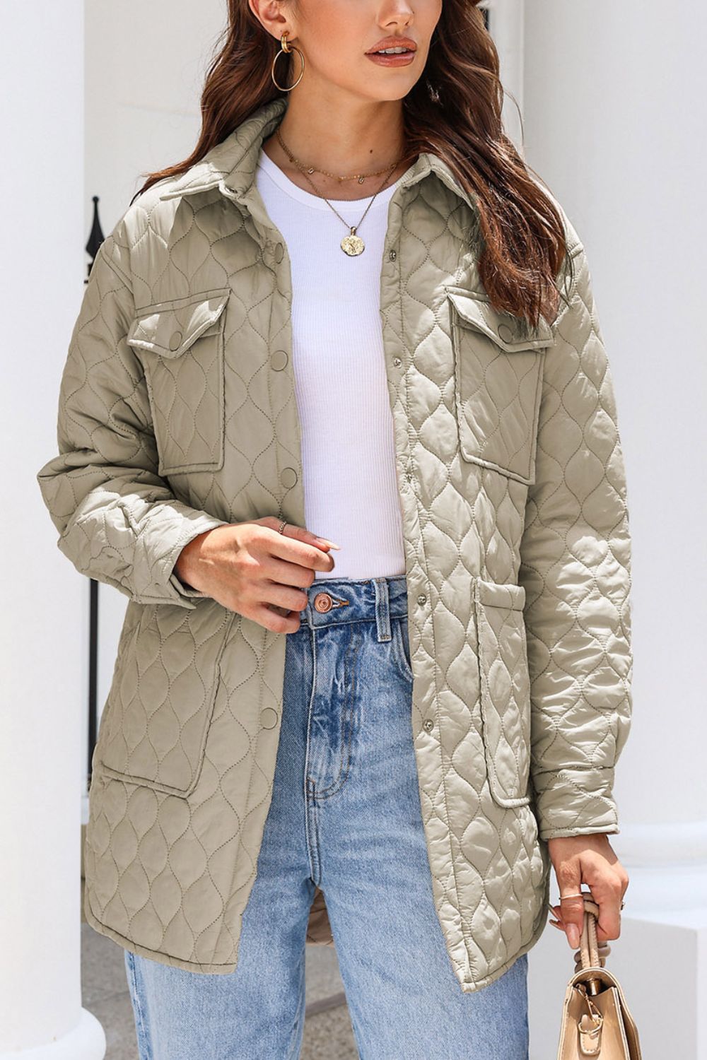 Snap Down Collared Winter Coat